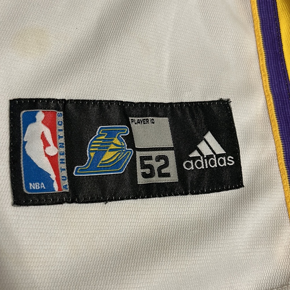 Kobe Bryant NBA Jersey | #24 Adidas Jersey with Champion Trophy | White & Gold - Picture 5 of 9